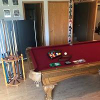 American Heritage Pool Table with Ping Pong Top and Accessories